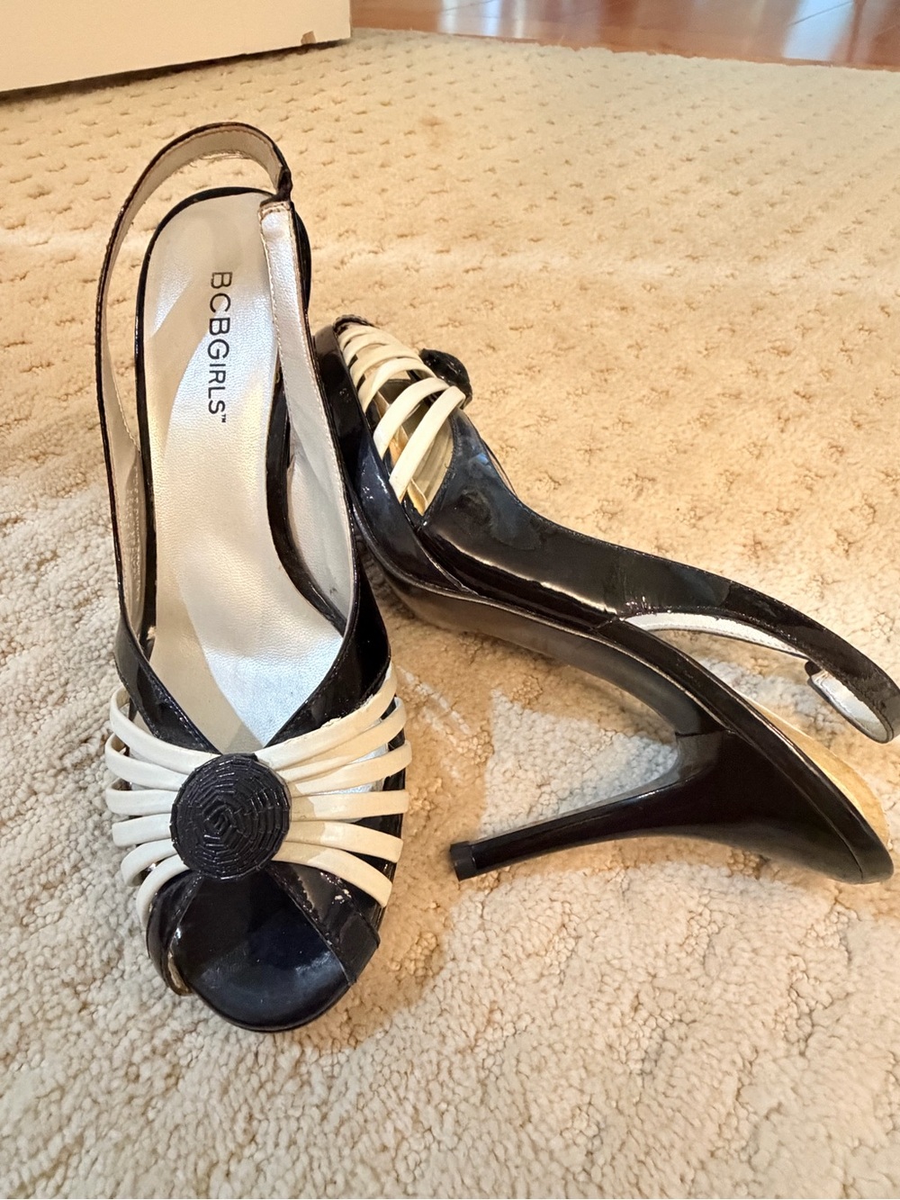 Bobbi Brown Black and White Slingback Heels